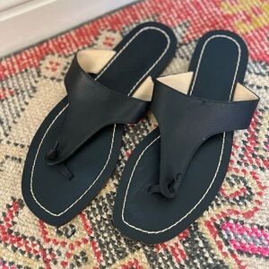 Black Leather Women's Sandals